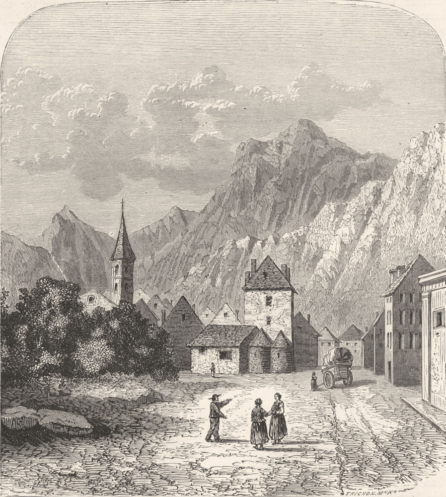 PUY-DE-DÔME. Auvergne & Cevennes. Mont Dore; entry to village c1878 old print